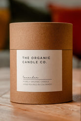 Natural paper organic candle container with &