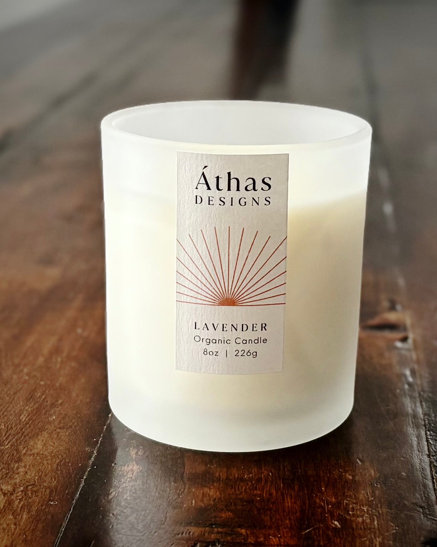 Frosted organic candle with &