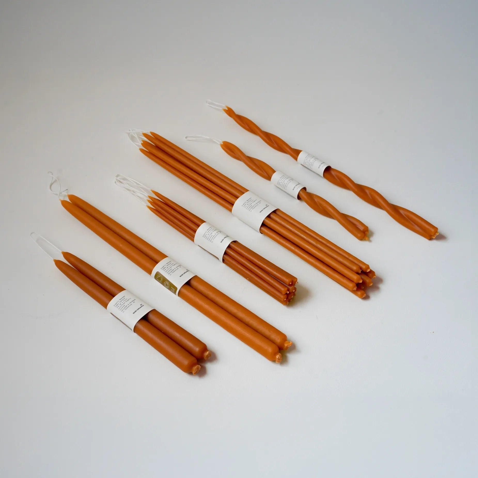 Organic Beeswax Dinner Candles (Paprika)