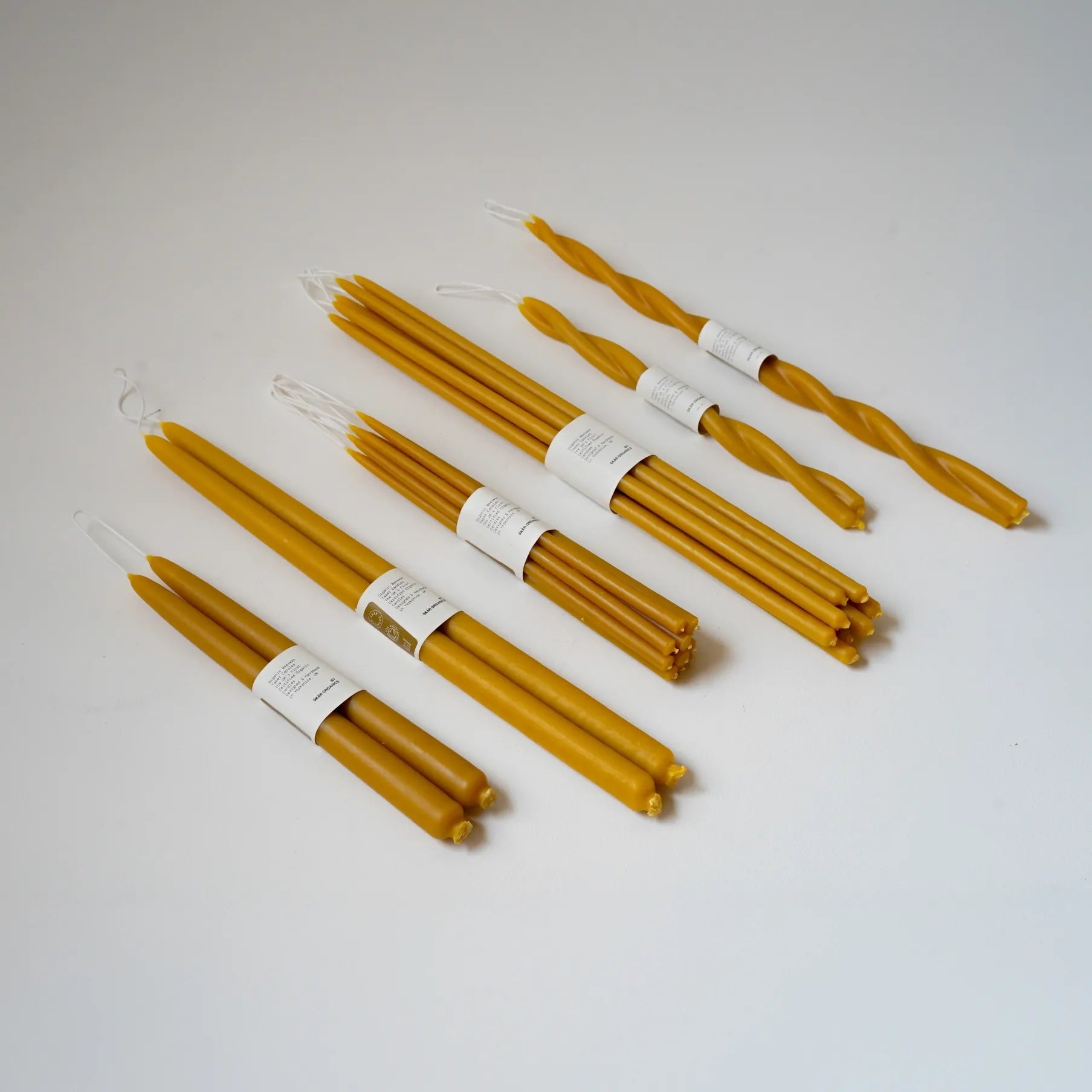 Organic Beeswax Dinner Candles (Natural)