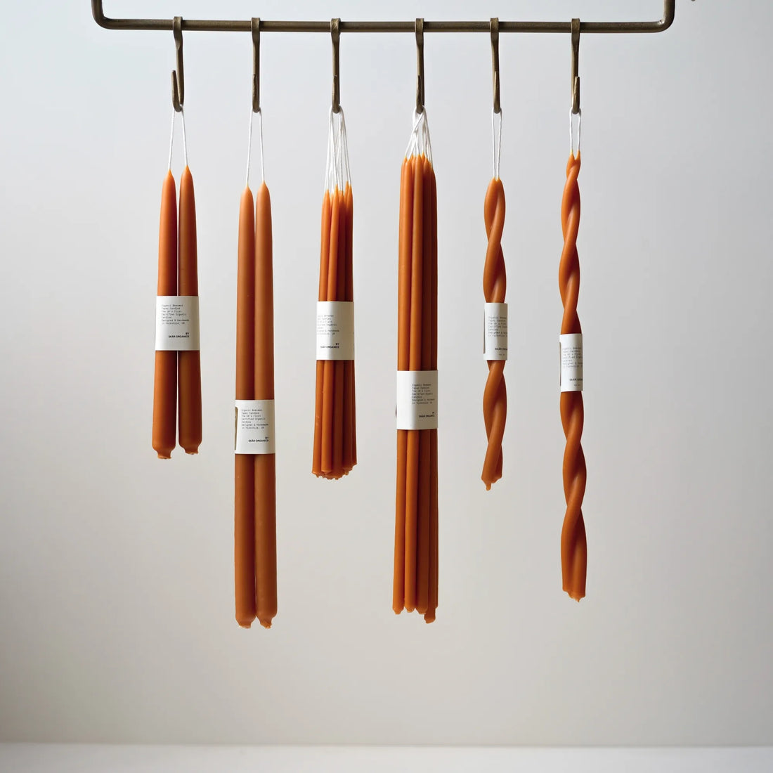 Organic Beeswax Hand Dipped Candles (Paprika)