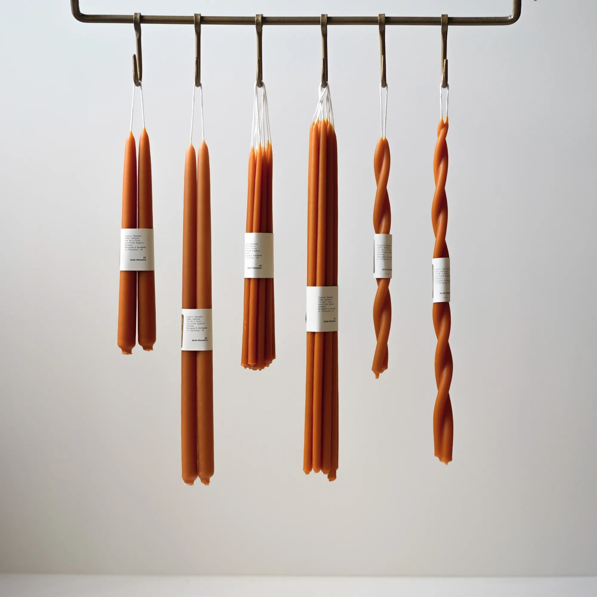 Organic Beeswax Hand Dipped Candles (Paprika)