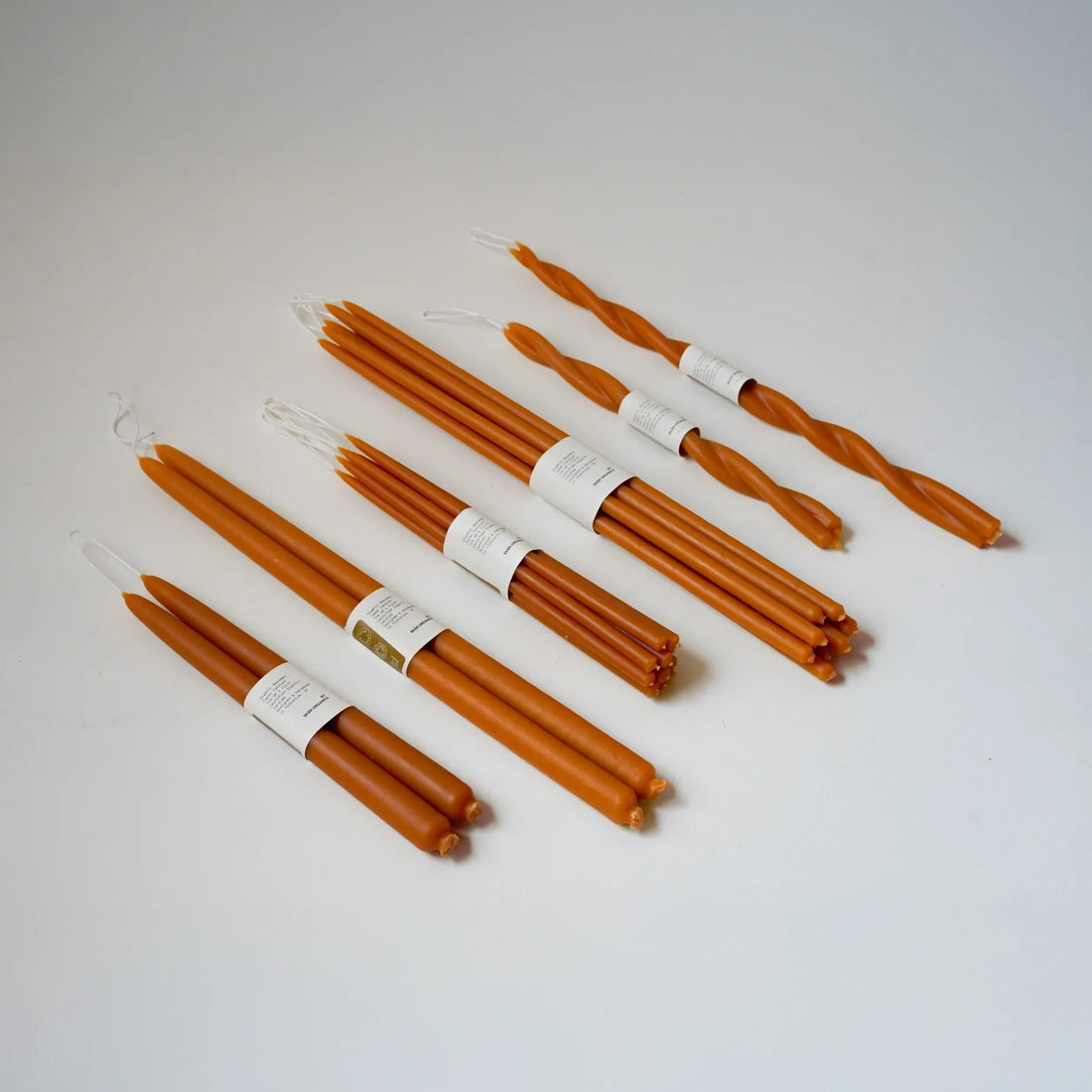 Organic Beeswax Dinner Candles (Paprika)