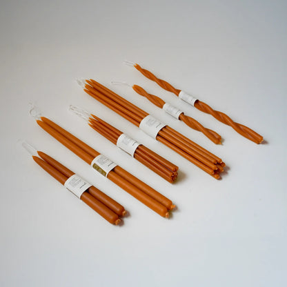 Organic Beeswax Dinner Candles (Paprika)