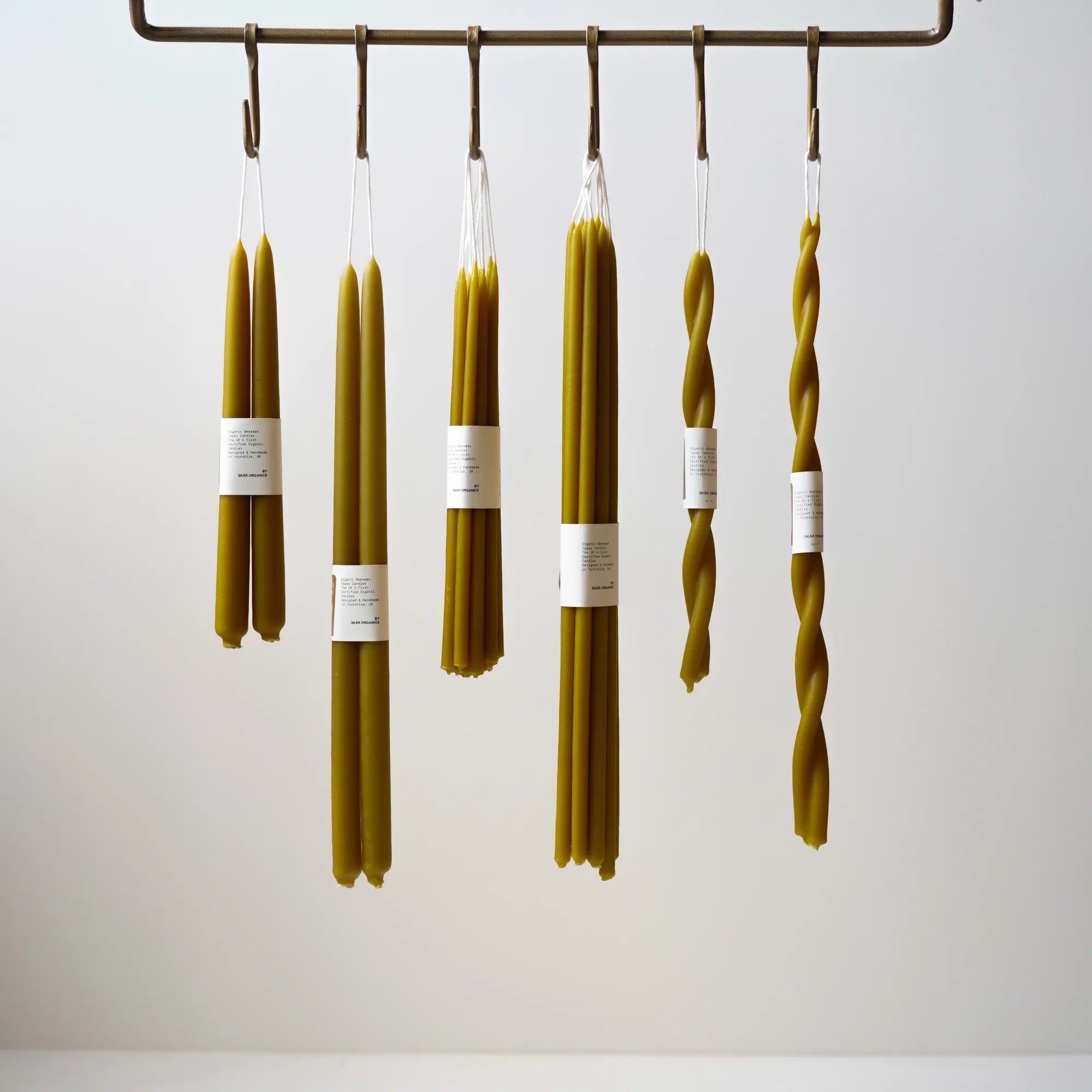 Organic Beeswax Hand Dipped Candles (Green Tea)