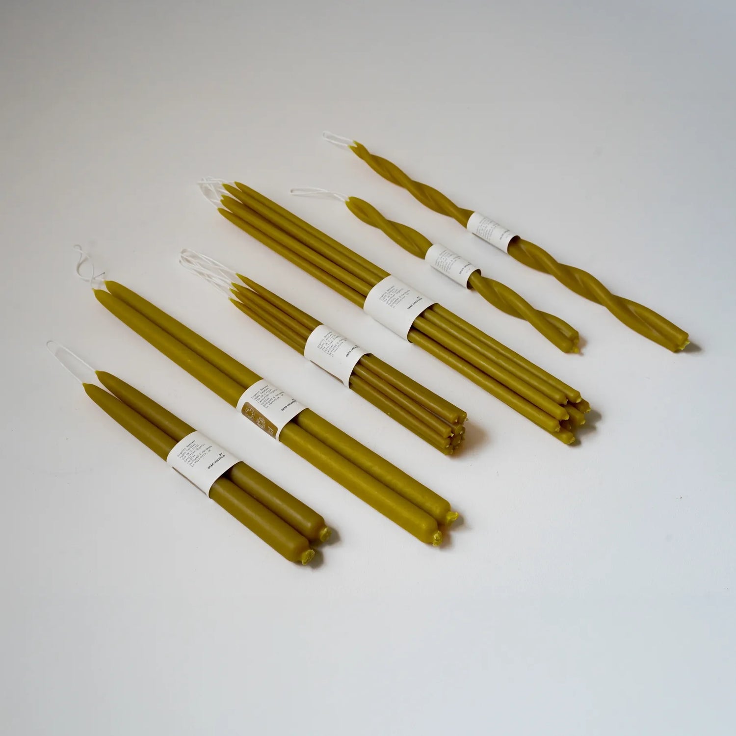 Organic Beeswax Dinner Candles (Green Tea)