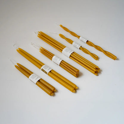Organic Beeswax Dinner Candles (Natural)